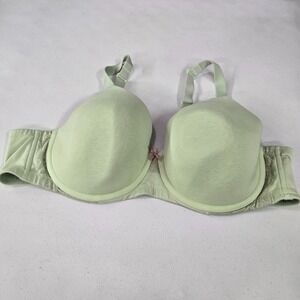 Ambrielle Women Bra 44C‎ Green Underwire Organic Cotton Full Coverage